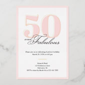 50 & Fabulous 50th Birthday Invitation Folieneinladung (Vorderseite)