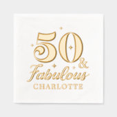 50 & Fabulous 550 Geburtstag Personalisiert Servietten Mit Folie (Vorderseite)
