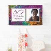 50 & Fabulous Abstraktes LILA Foto Geburtstag Banner (Insitu)