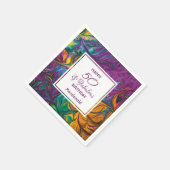 50 & Fabulous Abstraktes LILA Party Papier Serviette (Ecke)