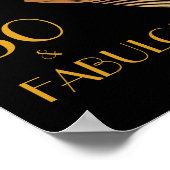 50 & Fabulous Art Deco Elegantes Gold 50. Geburtst Poster (Ecke)