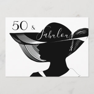 50 & Fabulous B&W Deko Design Einladung