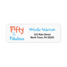 50 & Fabulous Birthday Address Label