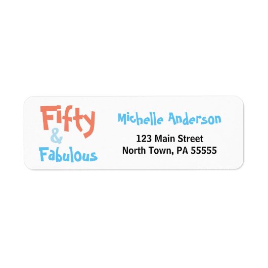 50 & Fabulous Birthday Address Label (Vorne)