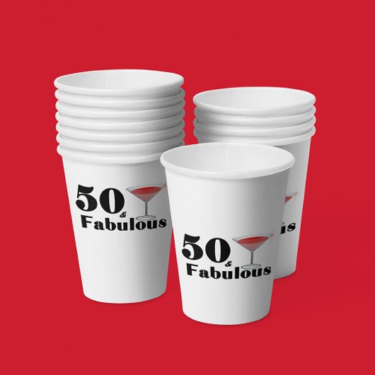 50 & Fabulous Birthday Babe Pappbecher