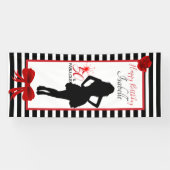 50 & FABULOUS Birthday Black/White Stripes Banner (Horizontal)