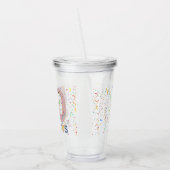 50 & Fabulous Birthday Confetti Pink Typografie Acryltrinkbecher (Links)
