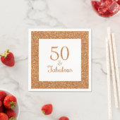 50 & Fabulous Birthday Funkelnd Gold Glitzer Serviette (Beispiel)