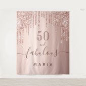 50 fabulous birthday glitter rose gold sparte wandteppich (Vorderseite)