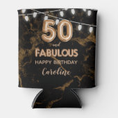 50 & Fabulous Birthday Gold Black Balloon Lights Dosenkühler (Vorderseite)