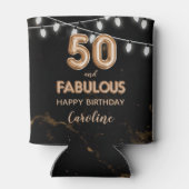 50 & Fabulous Birthday Gold Black Balloon Lights Dosenkühler (Rückseite)