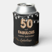 50 & Fabulous Birthday Gold Black Balloon Lights Dosenkühler (Kanne Rückseite)