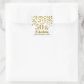 50 & Fabulous Birthday Gold Glitzer Confetti Quadratischer Aufkleber (Tasche)