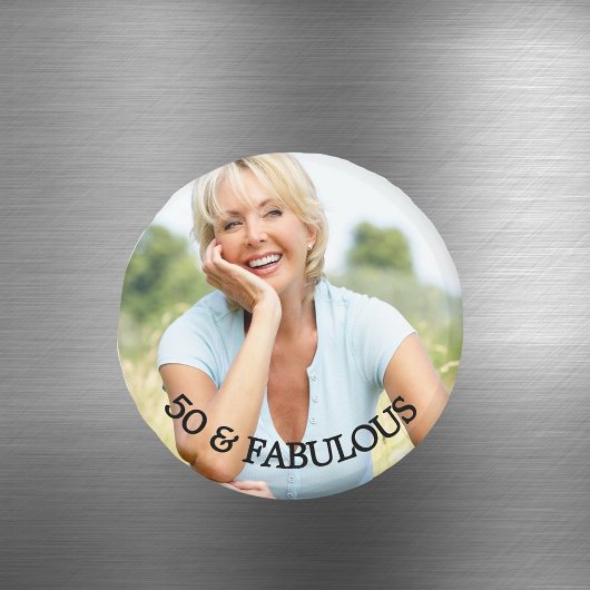 50 fabulous birthday gold name photo magnet