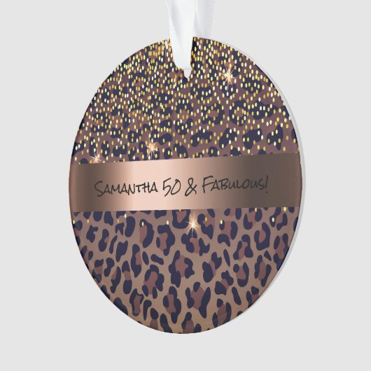 50 Fabulous Birthday Leopard Muster Ornament (Vorderseite)