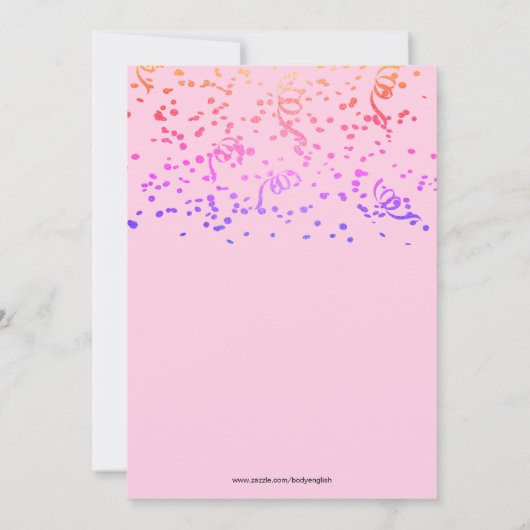 50 Fabulous Birthday Metallic Balloons Pink Einladung (Rückseite)