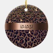 50 & Fabulous Birthday Party Leopard Muster Glasur Keramik Ornament (Hinten)