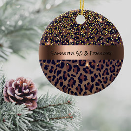 50 & Fabulous Birthday Party Leopard Muster Glasur Keramik Ornament