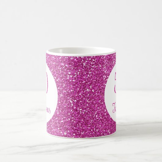 50 & Fabulous Birthday Pink Glitzer Kaffeetasse (Mittel)