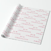 50 & Fabulous Birthday Pink Text Wrapping Paper Geschenkpapier (Ungerollt)