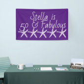50 & Fabulous Birthday Starfish Muster Lila Banner (Messeveranstaltung)