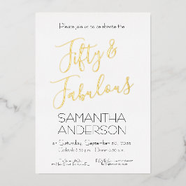 50 & Fabulous Black Elegant 50th Birthday Party  Folieneinladung