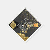 50 & Fabulous Black Gold Champagne 50. Geburtstag Serviette (Ecke)