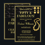 50 & Fabulous Black Gold Geburtstagsparty Einladung<br><div class="desc">Elegante und charmante 50 und fabelhafte Geburtstagsfeier Einladung. Es verfügt über einige lustige Glam Schmuck als die zusätzliche Touch und es gibt viel zu personalisieren, um für Ihre eigene Veranstaltung geeignet zu machen. Alle Design-Fragen, senden Sie einfach eine E-Mail an charmdesignstudio@rcn.com und wir freuen uns, Ihnen zu helfen. Es gibt...</div>