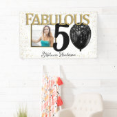 50 & Fabulous Black Gold Glam Foto Banner (Insitu)