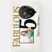 50 & Fabulous Black Gold Glam Foto Banner (Vertikal)
