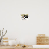 50 & Fabulous Black Gold Glam Foto Poster (Küche)