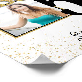 50 & Fabulous Black Gold Glam Foto Poster (Ecke)
