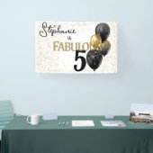 50 & Fabulous Black Gold Glam Geburtstag Banner (Messe)