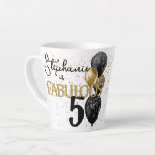 50 & Fabulous Black Gold Glam Kleine Latte Tasse (Linke Ecke)