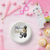 50 & Fabulous Black Gold Glam Paper Bowls Pappteller (Party)
