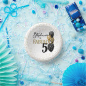 50 & Fabulous Black Gold Glam Paper Bowls Pappteller (Party)