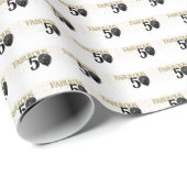50 & Fabulous Black Gold Glam Wrapping Paper Geschenkpapier (Rolleneckpunkt)