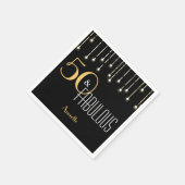 50 & Fabulous Black Gold Lights Glamour Elegant Serviette (Ecke)