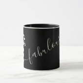 50 & Fabulous Black Gray Script Tasse (Zentrum)