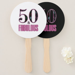 50 & Fabulous Black Pink Typografie 50. Geburtstag Fächer