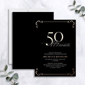 50 & Fabulous Black Rose Gold Calligraphie Geburts Folieneinladung
