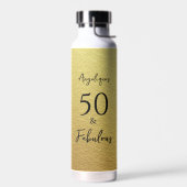 50 & Fabulous Black Script Imitate Gold Foil Textu Trinkflasche (Links)