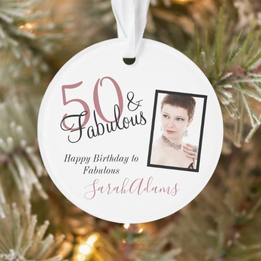 50 & Fabulous Black Shade Geburtstag Acryl Ornament (Baum)