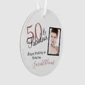 50 & Fabulous Black Shade Geburtstag Acryl Ornament (Vorderseite)