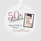 50 & Fabulous Black Shade Geburtstag Acryl Ornament (Vorderseite)