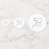 50 & Fabulous Black & White Gold 50. Geburtstag Konfetti (Vorderseiten)