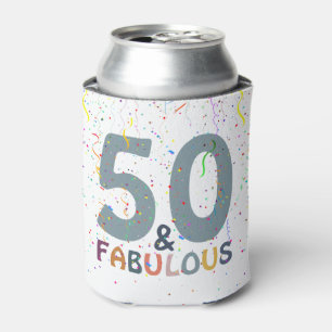 50. & Fabulous Blaues Konfetti-Geburtstagsfeier Dosenkühler