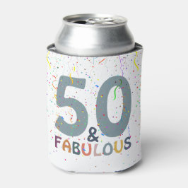 50 & Fabulous Blue Confetti Geburtstagsfeier Dosenkühler