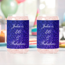 50 Fabulous Blue Glitzer Geburtstagsgeschenk Gefal