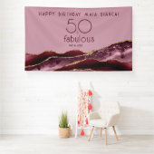 50 & Fabulous Burgundy Pink 50. Geburtstag Banner (Insitu)